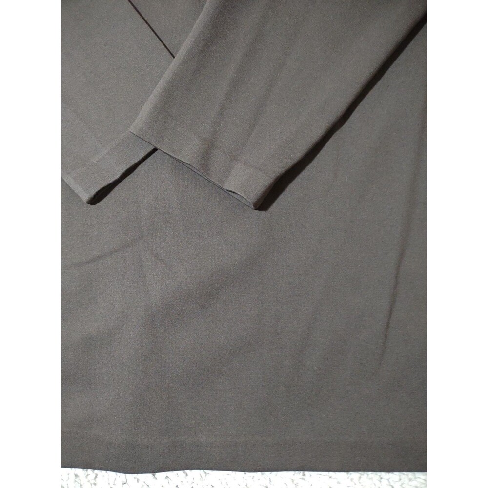 J McLaughlin Nadine Top Sz M Brown Faux Leather Collar Contemporary Stretch - Picture 6 of 16